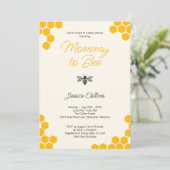 マミー・トゥ・ビー ニュートラル かわいい黄色 ハニカム 招待状 (スタンド正面)