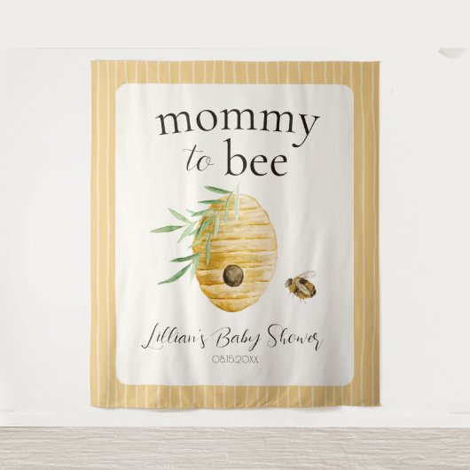 マミー トゥ ビー ビービーブ  ベイビーシャワー ウェルカムサイン タペストリー (正面)