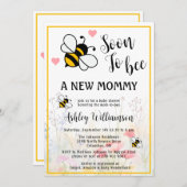 マミー・トゥ・ビー フラワーベイビーガールシャワー招待状 招待状 (正面/裏面)