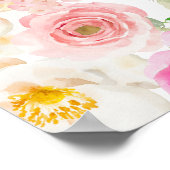 マミー・トゥ・ビー | フローラ水彩赤ちゃんシャワー ポスター (角)