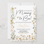 マミー・トゥ・ビー ワイルドフラワー ベイビー シャワー 招待状 (正面)