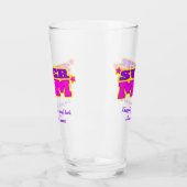 マムすごいカスタムメッセージピンク紫グラフィック タンブラーグラス (左)