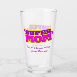 マムすごいカスタムメッセージピンク紫グラフィック タンブラーグラス