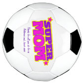 マムすごいカスタムメッセージピンク色の黄色いボール サッカーボール (回転)