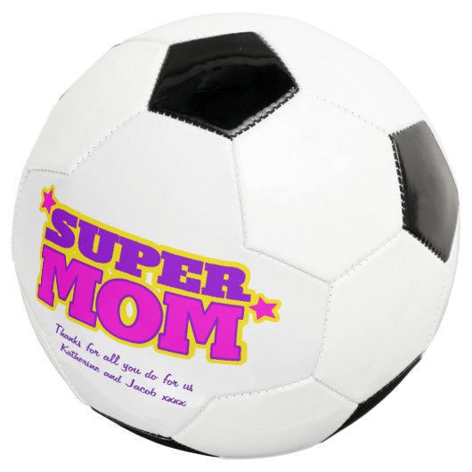 マムすごいカスタムメッセージピンク色の黄色いボール サッカーボール (3/4)