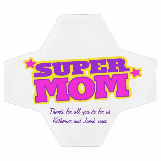 マムすごいカスタムメッセージピンク色の黄色いボール サッカーボール (フラット)