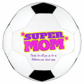 マムすごいカスタムメッセージピンク色の黄色いボール サッカーボール (正面)