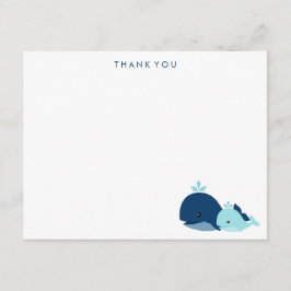 マムアンドブルーベビークジラサンキューカード ノートカード