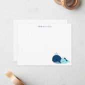 マムアンドブルーベビークジラサンキューカード ノートカード (正面/裏面インサイチュ)