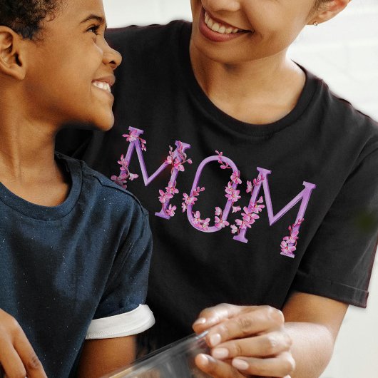 マムウォーターカラーアートオーキッド文字 Tシャツ