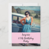 マムウォーターカラーフローラサプライズフォト60th誕生日 招待状 (正面)