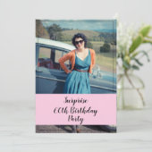 マムウォーターカラーフローラサプライズフォト60th誕生日 招待状 (スタンド正面)