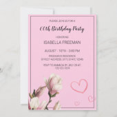 マムウォーターカラーフローラサプライズフォト60th誕生日 招待状 (裏面)