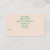 マムウォー連絡タカラーの名刺 名刺 (裏面)