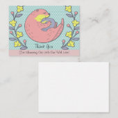 マムオッターとそのベビーサンキューカード ノートカード (正面/裏面)