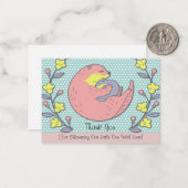 マムオッターとそのベビーサンキューカード ノートカード (正面/裏面インサイチュ)