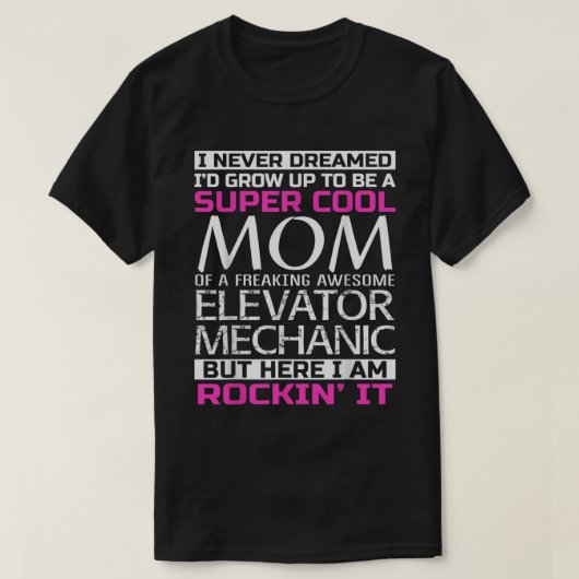 マムオブエレベーター整備士 Tシャツ (デザイン正面)