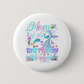 マムオブザマーメイド誕生日ガールファミリー誕生日 缶バッジ (正面)