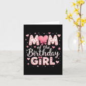 マムオブザ誕生日ガールコケットボーピンクファミリー カード (黄色い花)