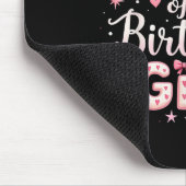 マムオブザ誕生日ガールコケットボーピンクファミリー マウスパッド (コーナー)