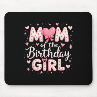 マムオブザ誕生日ガールコケットボーピンクファミリー マウスパッド