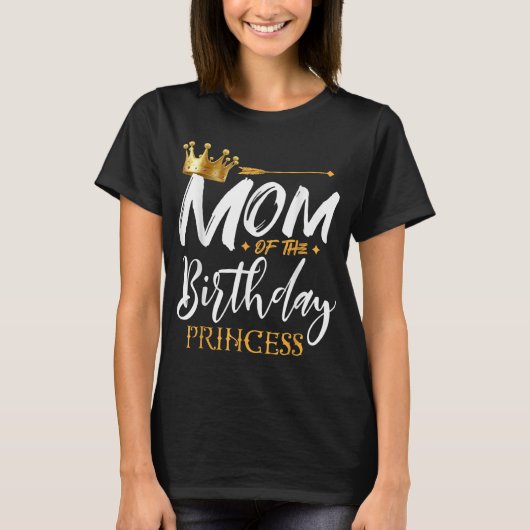 マムオブザ誕生日プリンセスおもしろいママママムグラン Tシャツ (正面)