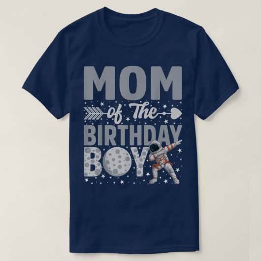 マムオブザ誕生日宇宙飛行士ボーイ宇宙テーマBday Tシャツ (デザイン正面)