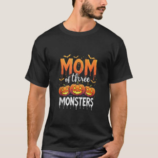 マムオブスリーモンスタースハロウィーンデザインタンクトップ Tシャツ