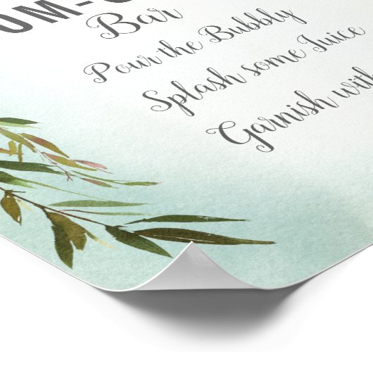 マムオーサバーサイングリーンホワイトベビー散水シャワー ポスター (角)