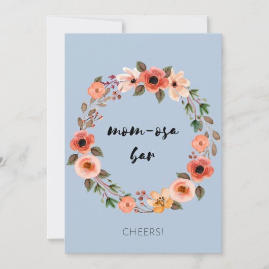 マムオーサバーベビーシャワーサインフローラ 招待状 (正面)