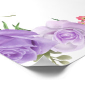 マムオーサパープル春フローラガールベビーシャワー ポスター (角)