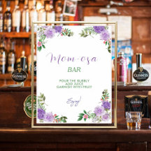 マムオーサパープル春フローラガールベビーシャワー