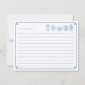 マムカかわいらしード用ピンク&ブルー赤ちゃんシャワーアドバイス 招待状 (裏面)