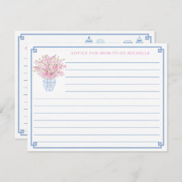 マムカかわいらしード用ピンク&ブルー赤ちゃんシャワーアドバイス 招待状