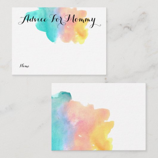 マムカード用の水色レインボーアドバイス アドバイスカード (正面/裏面)