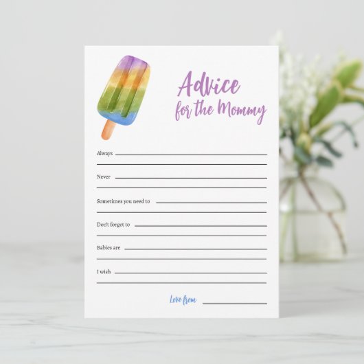 マムカード用サマーベビーシャワーゲームアドバイス シーズンカード (スタンド正面)