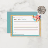 マムカード用ボホブルーベアーベビーシャワーアドバイス ノートカード (正面/裏面インサイチュ)