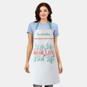 マムキッ最高のチンの妻の母のライフギフト エプロン (着用した状態)