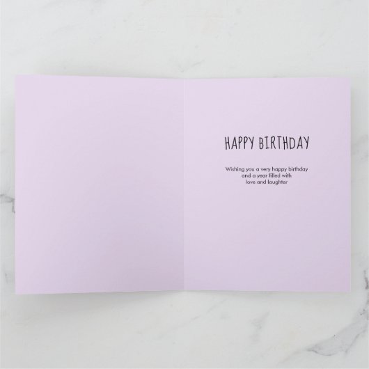 マムグリーンと紫の多肉植物3写真誕生日 カード (内部)