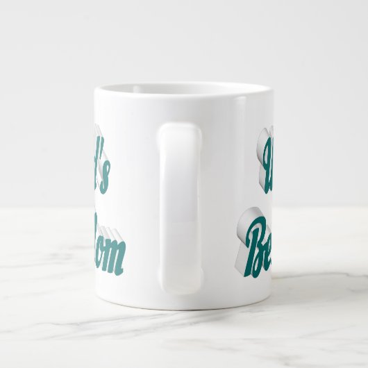 マムグリーン半タイポグラフィマザーズ日 ジャンボコーヒーマグカップ (裏面)