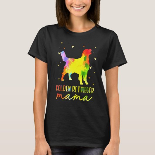 マムゴールデンカラフルレトリバー Tシャツ (正面)