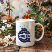 マムザクイーンブルークリエイティブタイポグラフィ コーヒーマグカップ