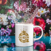 マムザクイーン金ゴールドクリエイティブタイポグラフィ コーヒーマグカップ