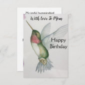 マムジョイハミングバードハッピーバースデーカード (正面/裏面)