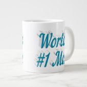 マムスカイブルー半文字巨大コーヒーマグ ジャンボコーヒーマグカップ (正面右)