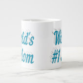 マムスカイブルー半文字巨大コーヒーマグ ジャンボコーヒーマグカップ (正面)