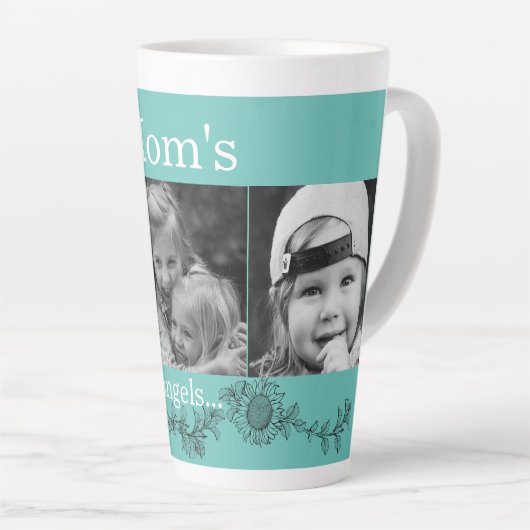 マムズエンジェル3フォトサンフラワーラテ カフェラテマグ (右アングル)