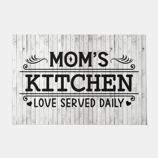 マムズキッチンはワードアートが大好きだった ドアマット (正面)