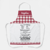 マムズキッチン引用文、赤い白 エプロン (正面)