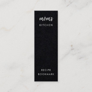 マムズキッチン ブラックモダンレシピブックマークカード スキニー名刺